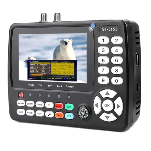 ST-5155 Medidor de Campo y Satelite DVB-S2/S/T2/T/C, HD Medidor Señal Antena TV(10bit)...