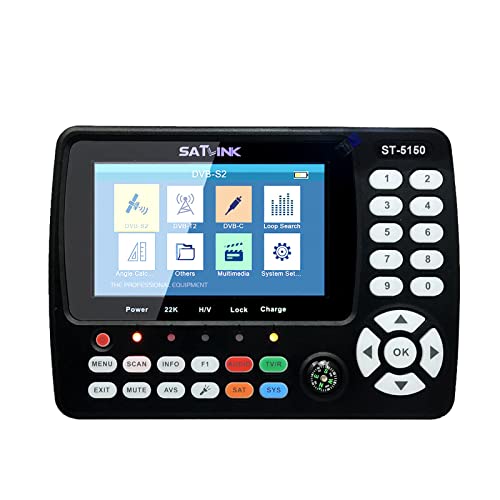 VISLONE Satelliten Finder, ST-5150 DVB-S2 / T2 / C COMBO Buscador de señales de...