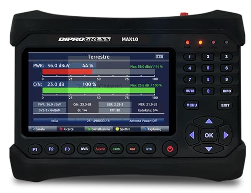DIPROGRESS Medidor de Campo DVB-T2 DVB-S2 HEVC 10bit DCSS - DPMAX10