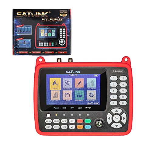 Geevorks Buscador de Señal ST-5150 DVB-S2 / T2 / C COMBO,Sat Finder,Satélite TV Finder...
